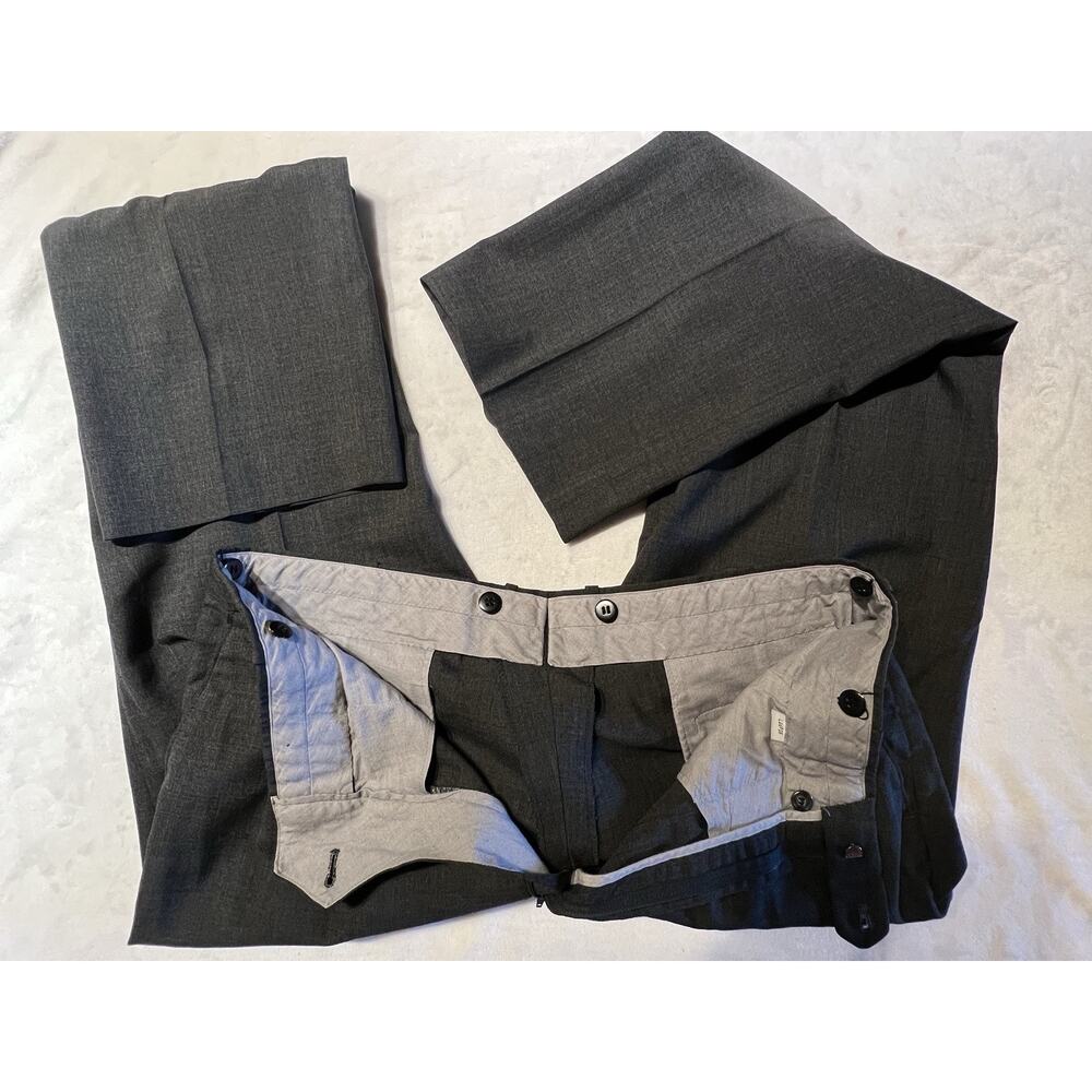 Vintage Gino Cappeli 44L 36x32 Two-Tone Charcoal Gray 2-Piece Suit - Picture 10 of 16
